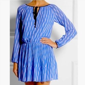 Michael Kors Blue Ikat Georgette Mini Dress